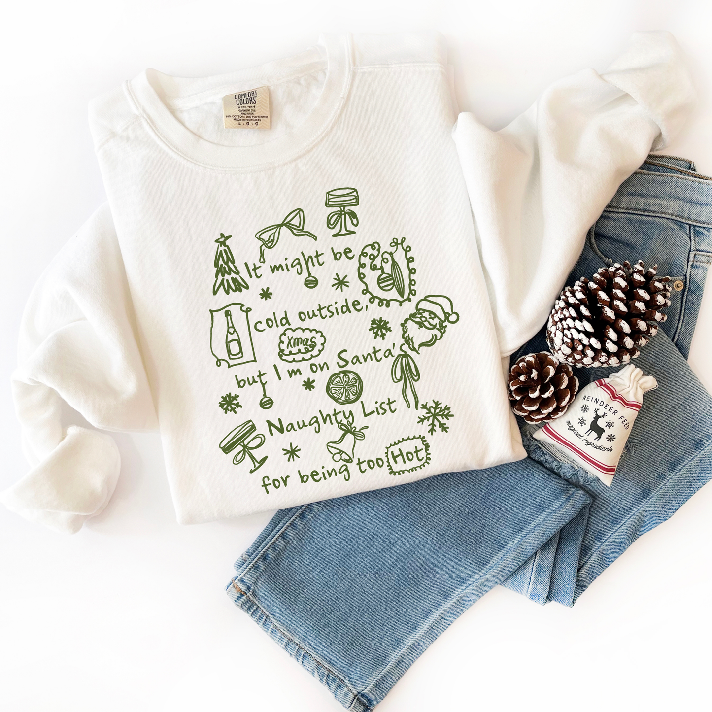 Santa's Naughty List Comfort Colors Sweatshirt