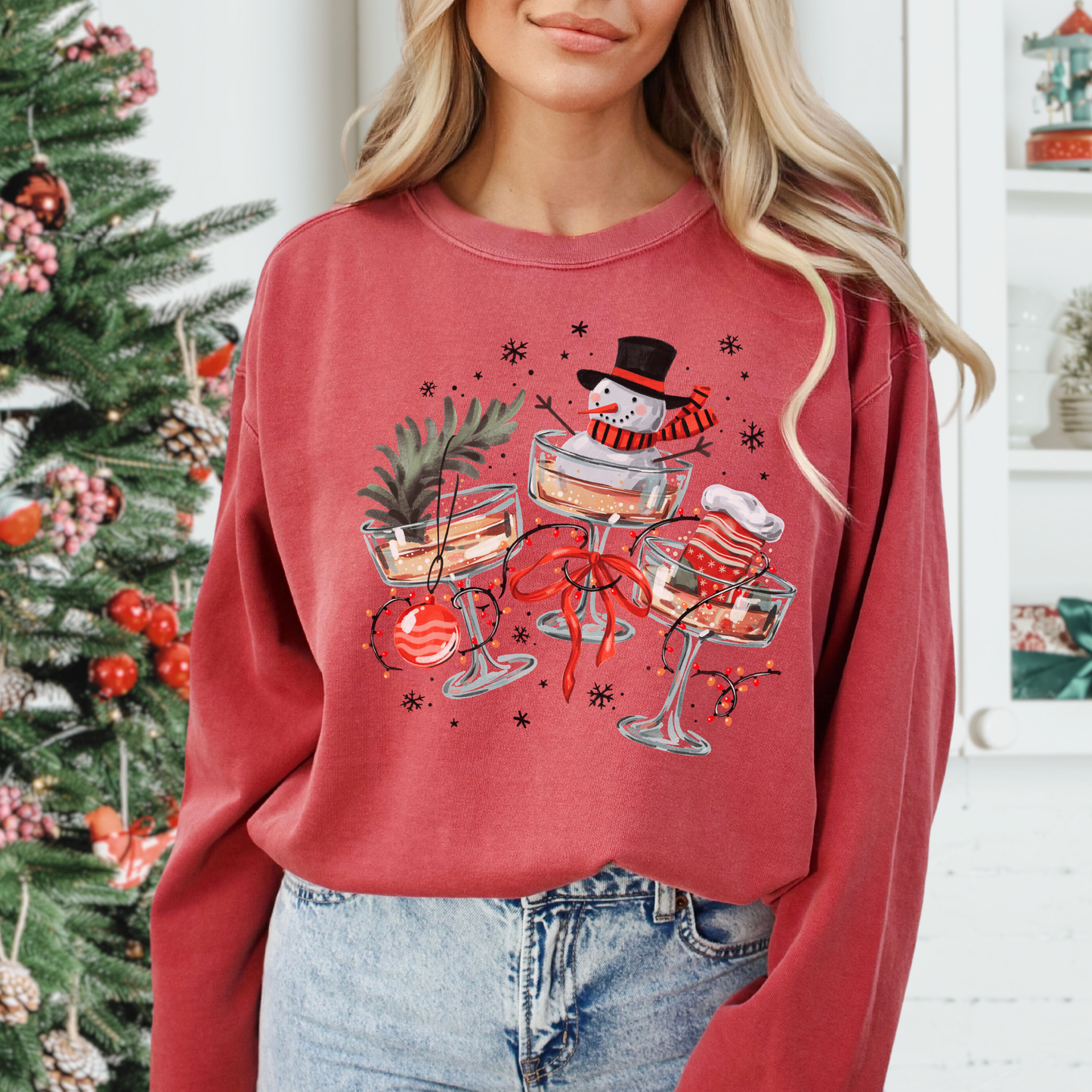 Christmas Cocktails Comfort Colors Sweatshirt