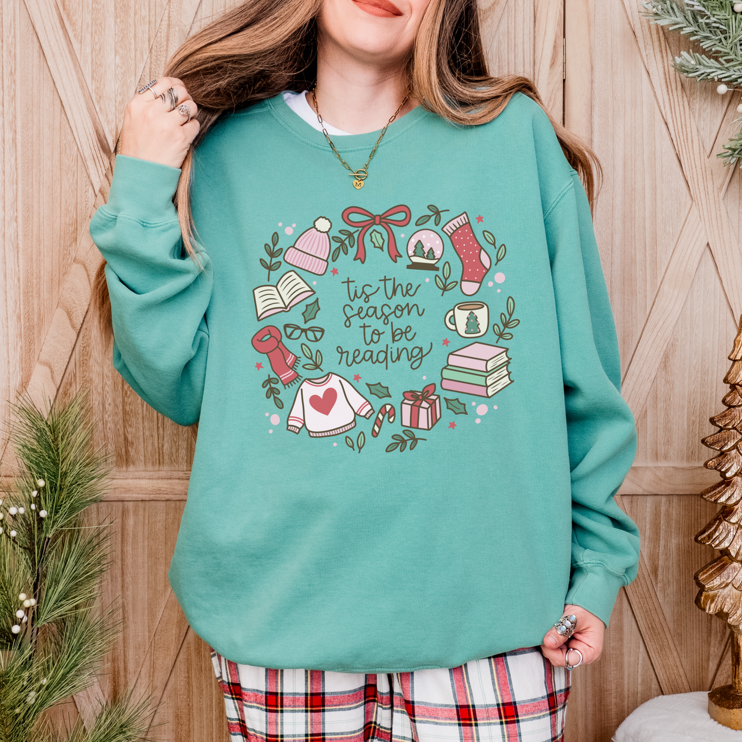Tis The Season To Be Reading Comfort Colors Sweatshirt