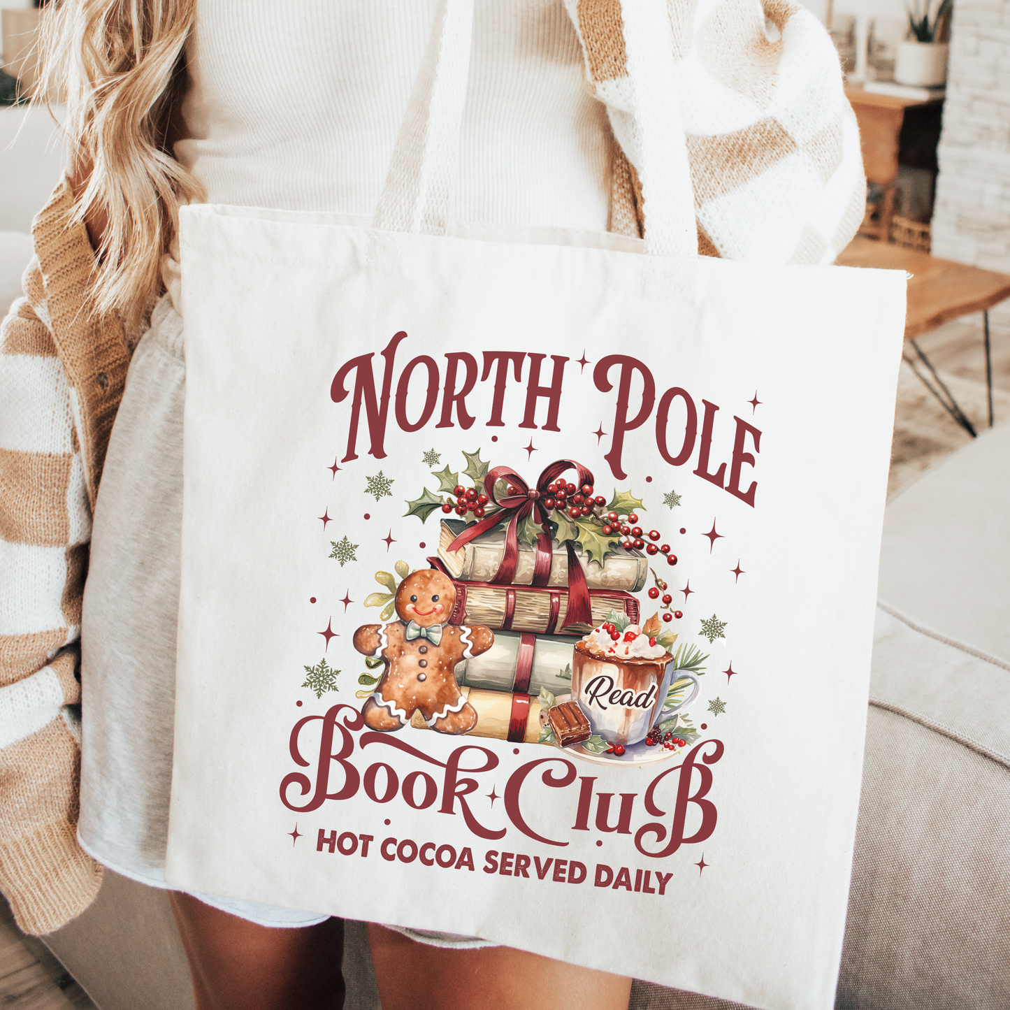 North Pole Book Club Tote Bag