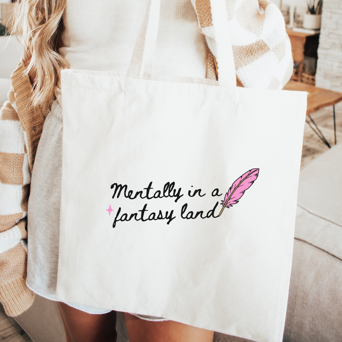 Mentally in a Fantasy Land Canvas Tote Bag