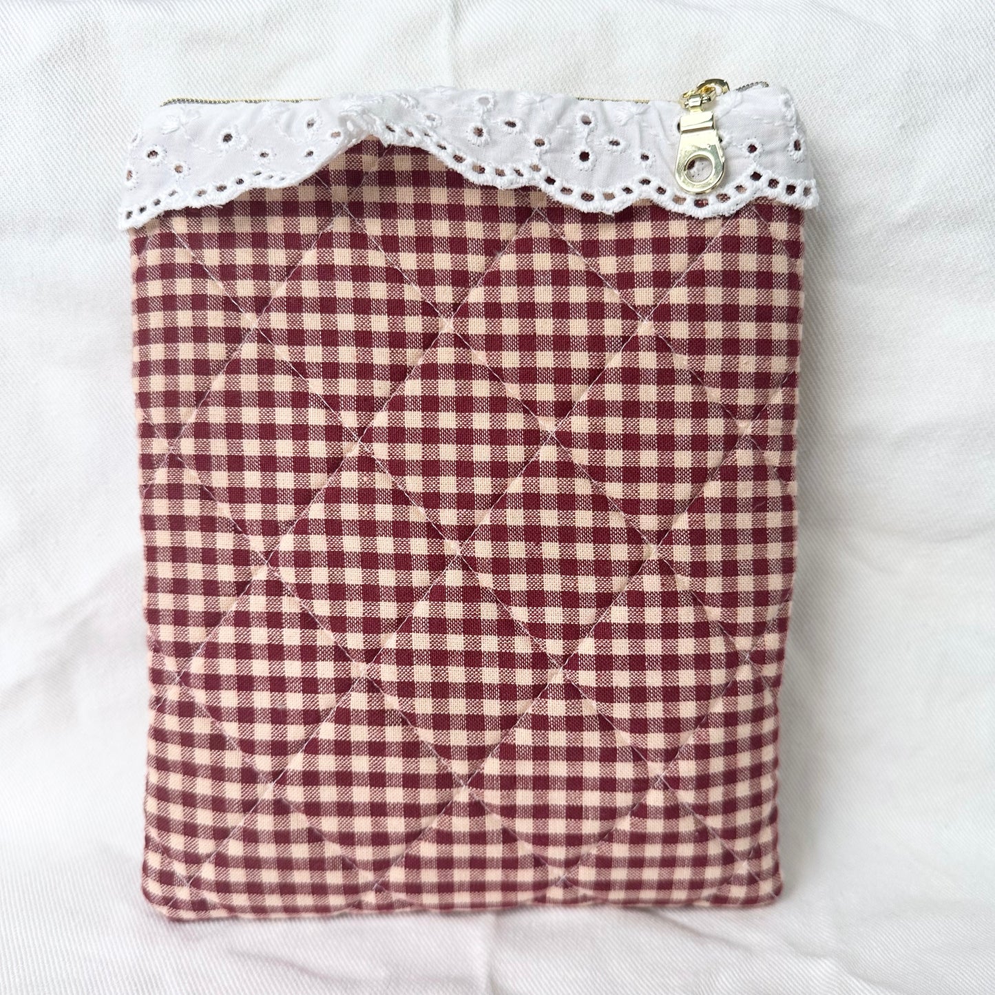 Brown Gingham Kindle Sleeve