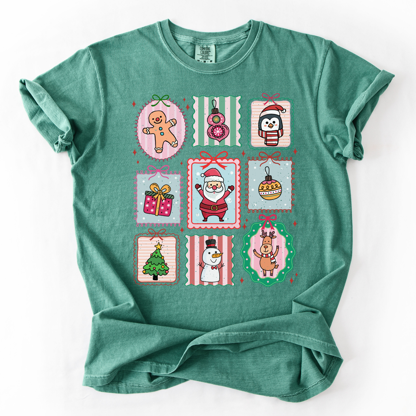 Christmas Doodle Stamps Comfort Colors T-Shirt