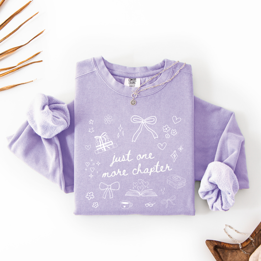 Just One More Chapter Doodle Comfort Colors® Sweatshirt