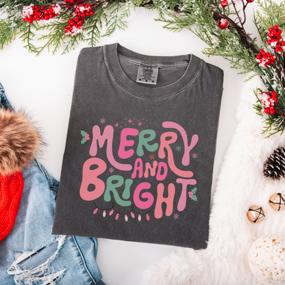 Merry and Bright Comfort Colors T-Shirt