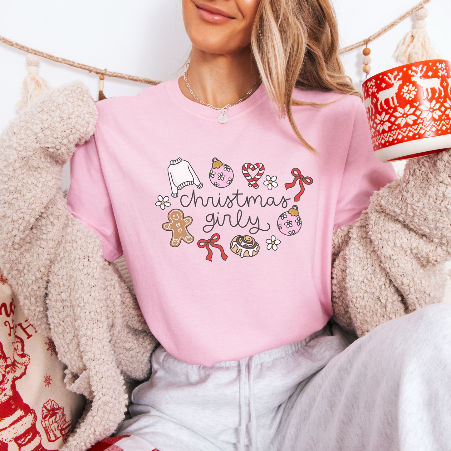 Christmas Girly Comfort Colors T-Shirt