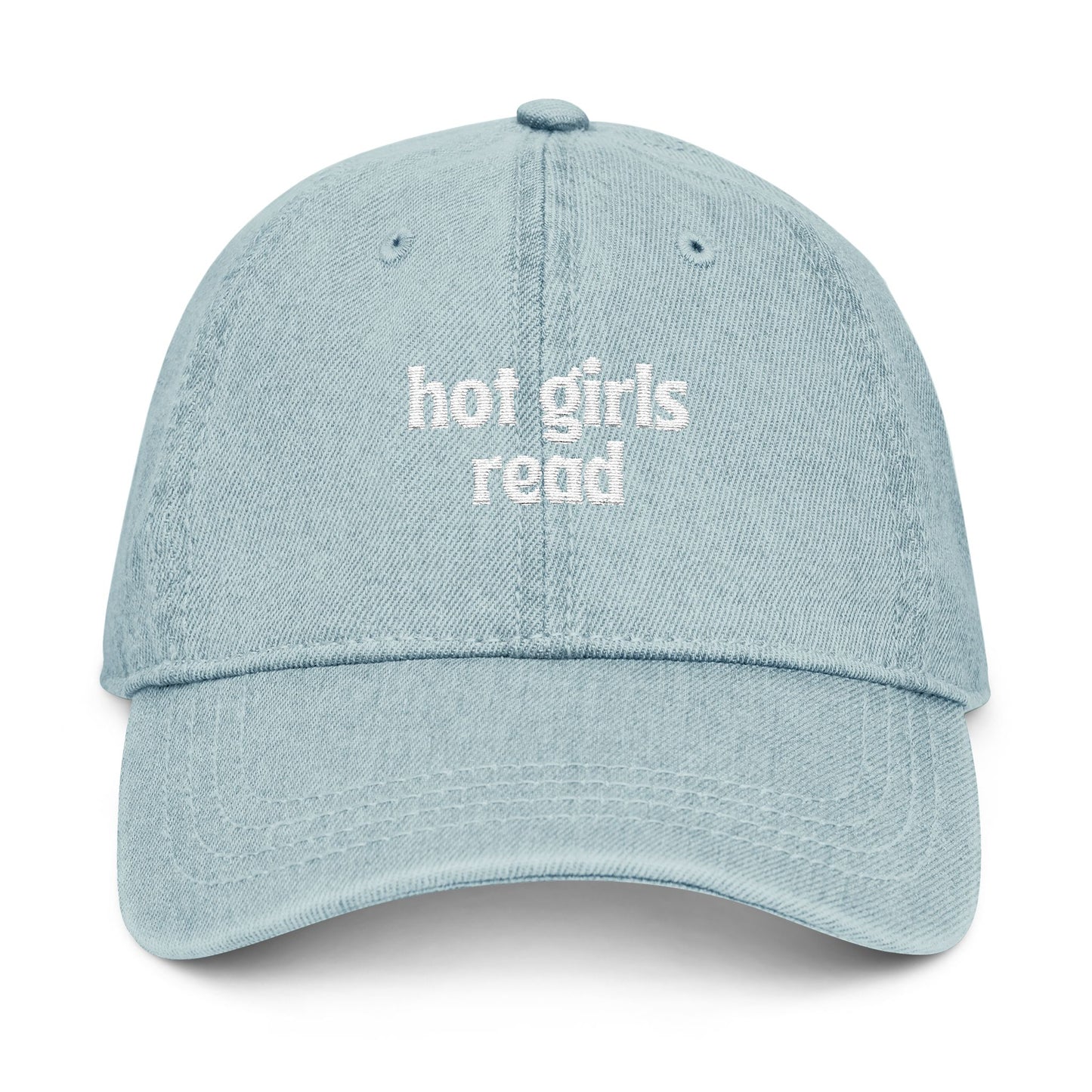 Hot Girls Read Embroidered Denim Hat