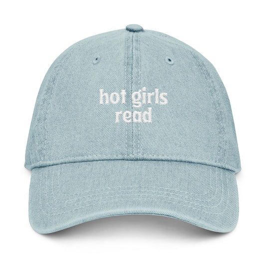 Hot Girls Read Embroidered Denim Hat