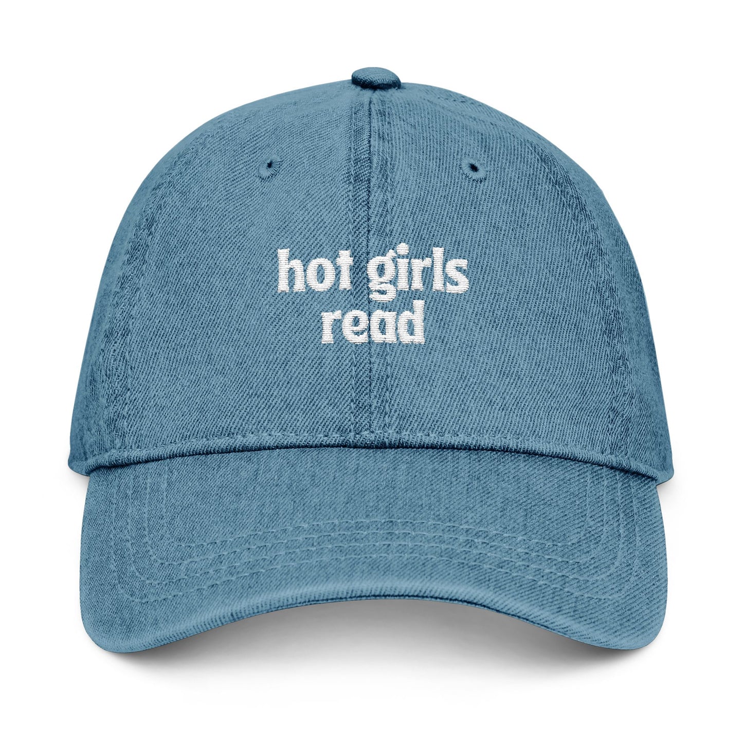 Hot Girls Read Embroidered Denim Hat