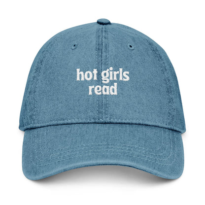 Hot Girls Read Embroidered Denim Hat