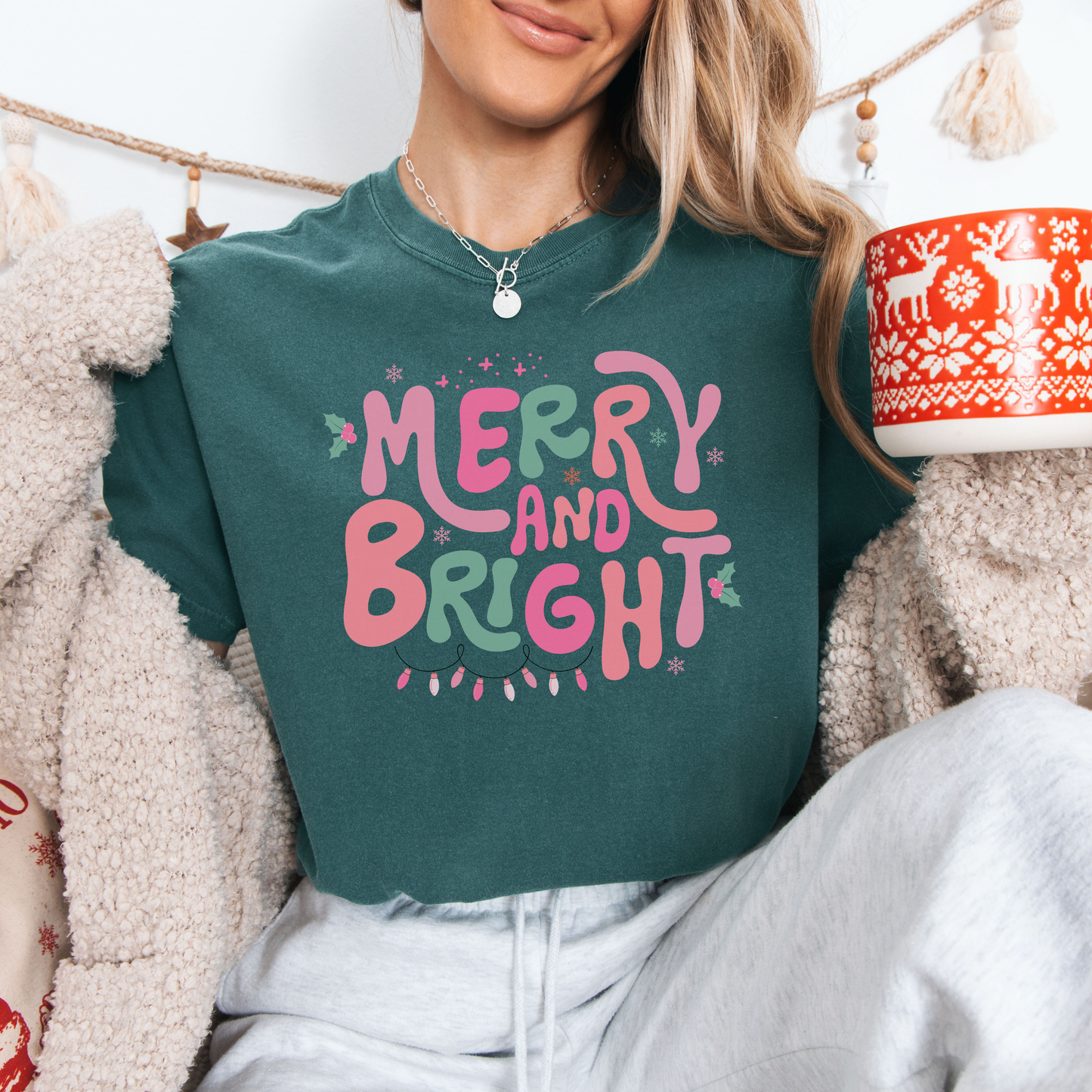 Merry and Bright Comfort Colors T-Shirt