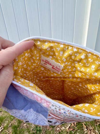 Handmade Quilted Book & Tablet Sleeve - Patches