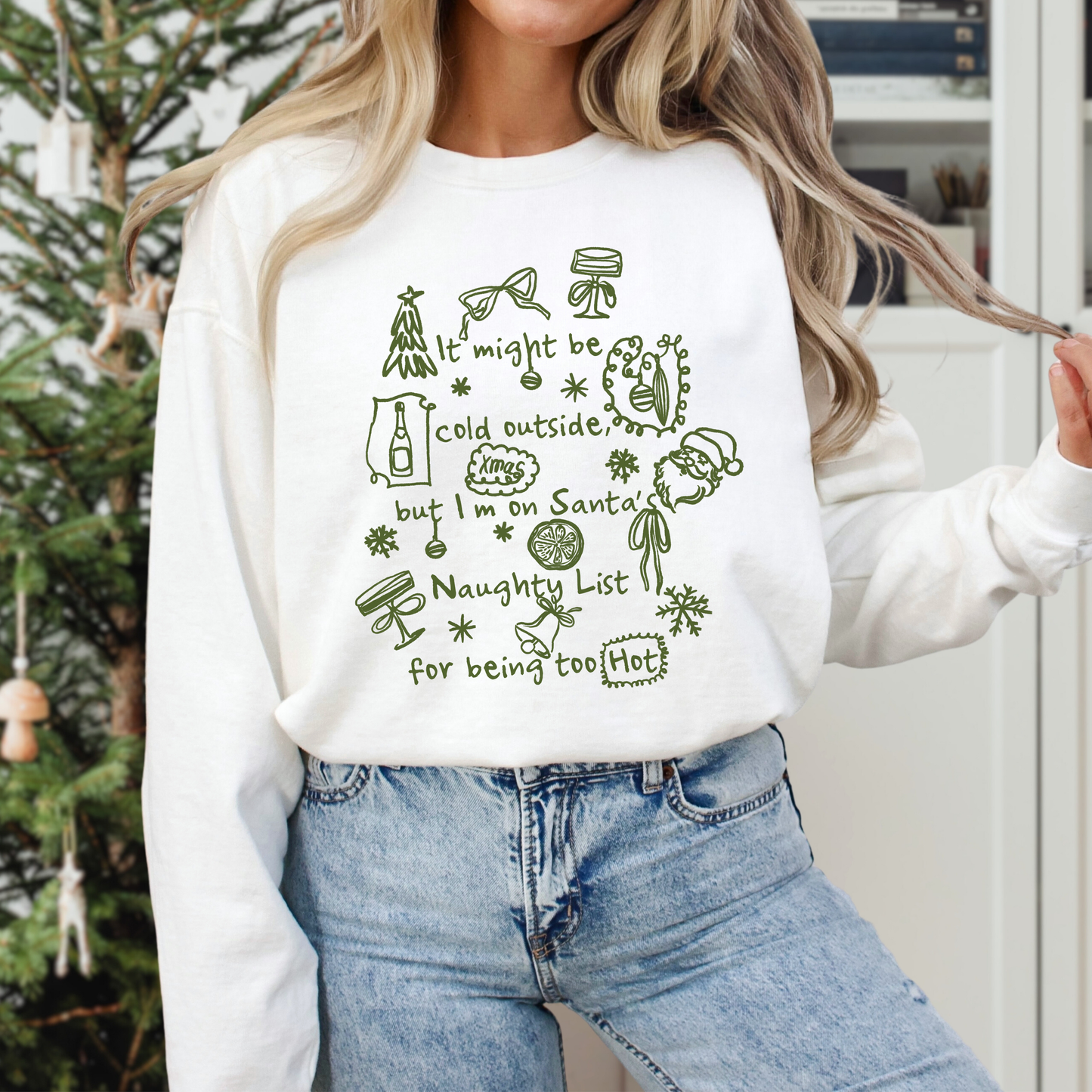 Santa's Naughty List Comfort Colors Sweatshirt