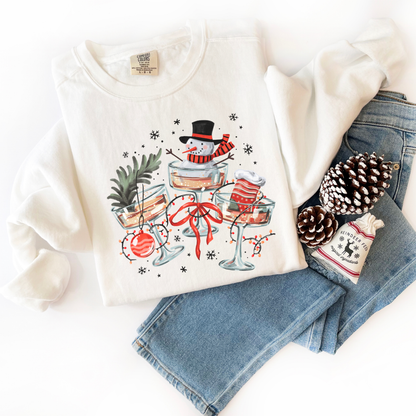 Christmas Cocktails Comfort Colors Sweatshirt