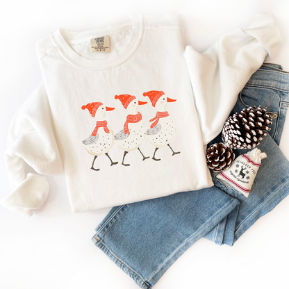 Christmas Geese Comfort Colors Sweatshirt