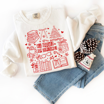 All Booked For Christmas Comfort Colors Sweatshirt
