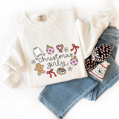 Christmas Girly Comfort Colors Sweatshirt