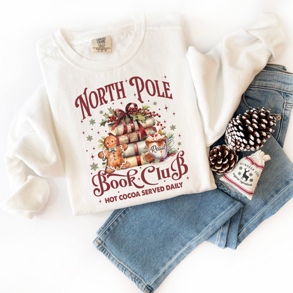 North Pole Book Club Comfort Colors Sweatshirt
