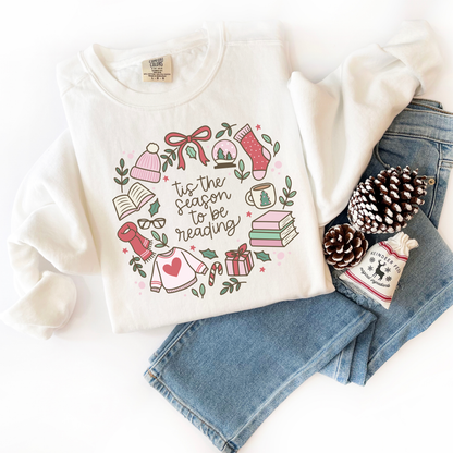 Tis The Season To Be Reading Comfort Colors Sweatshirt