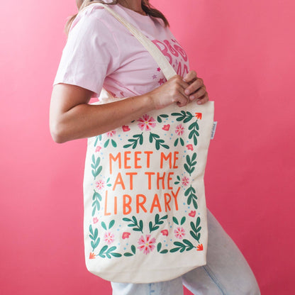 Meet Me At The Library Canvas Tote Bag