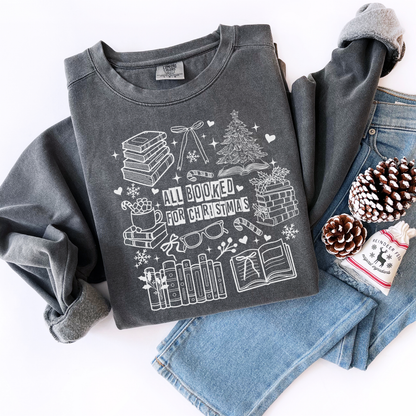 All Booked For Christmas Comfort Colors Sweatshirt