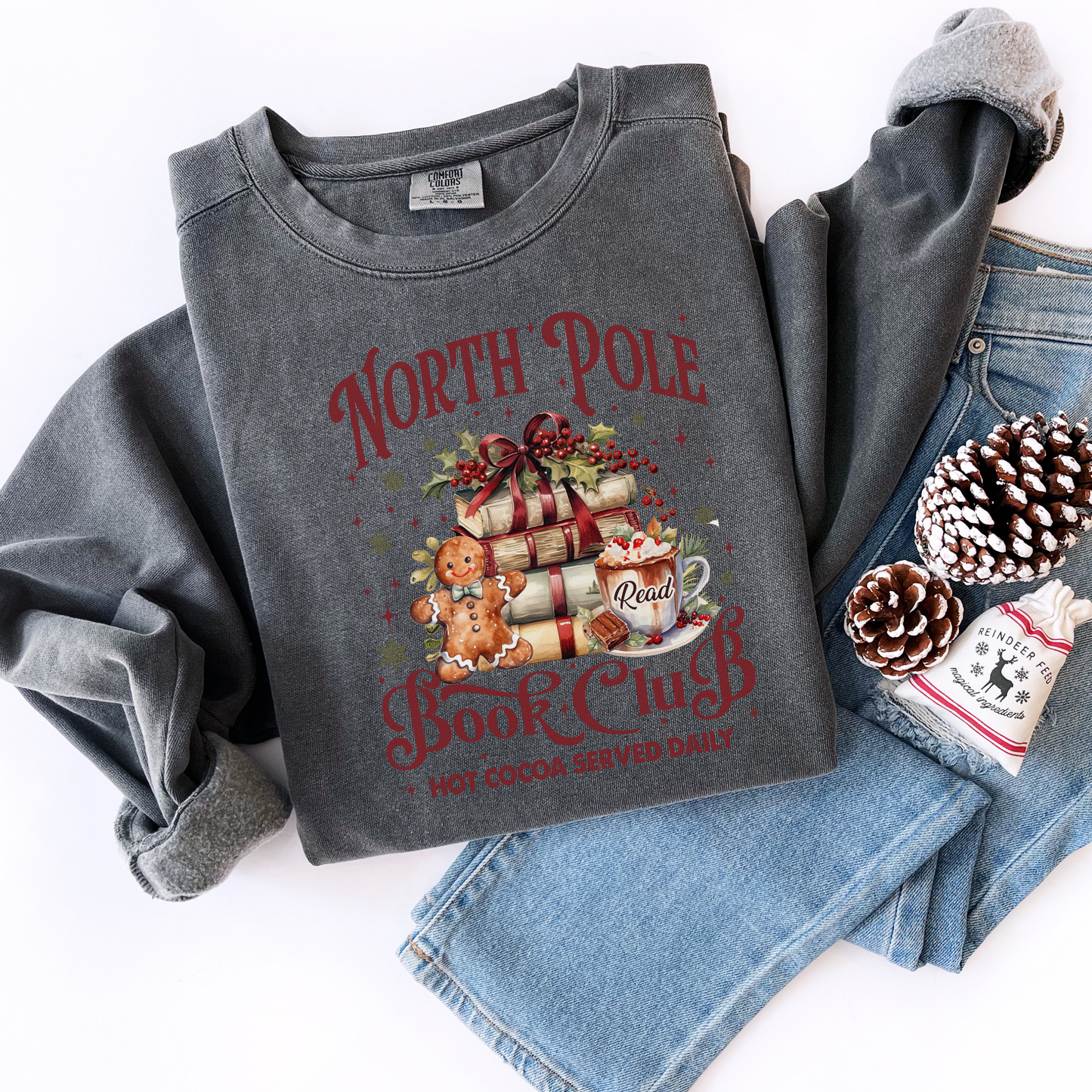 North Pole Book Club Comfort Colors Sweatshirt