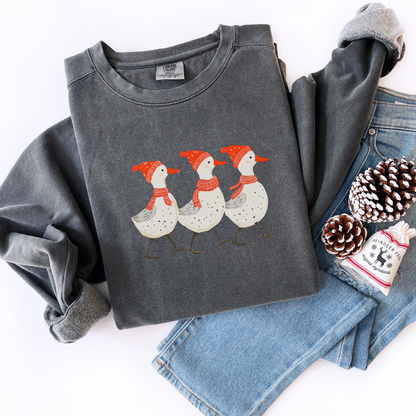 Christmas Geese Comfort Colors Sweatshirt