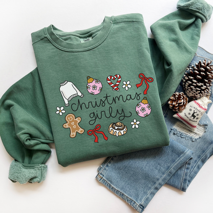 Christmas Girly Comfort Colors Sweatshirt