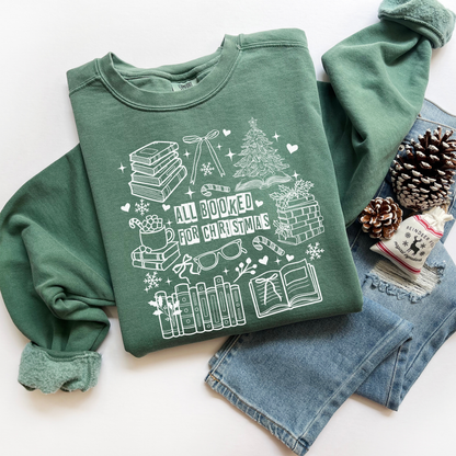 All Booked For Christmas Comfort Colors Sweatshirt