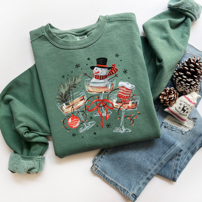 Christmas Cocktails Comfort Colors Sweatshirt