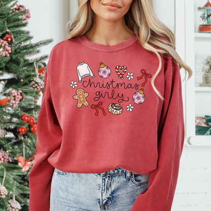 Christmas Girly Comfort Colors Sweatshirt
