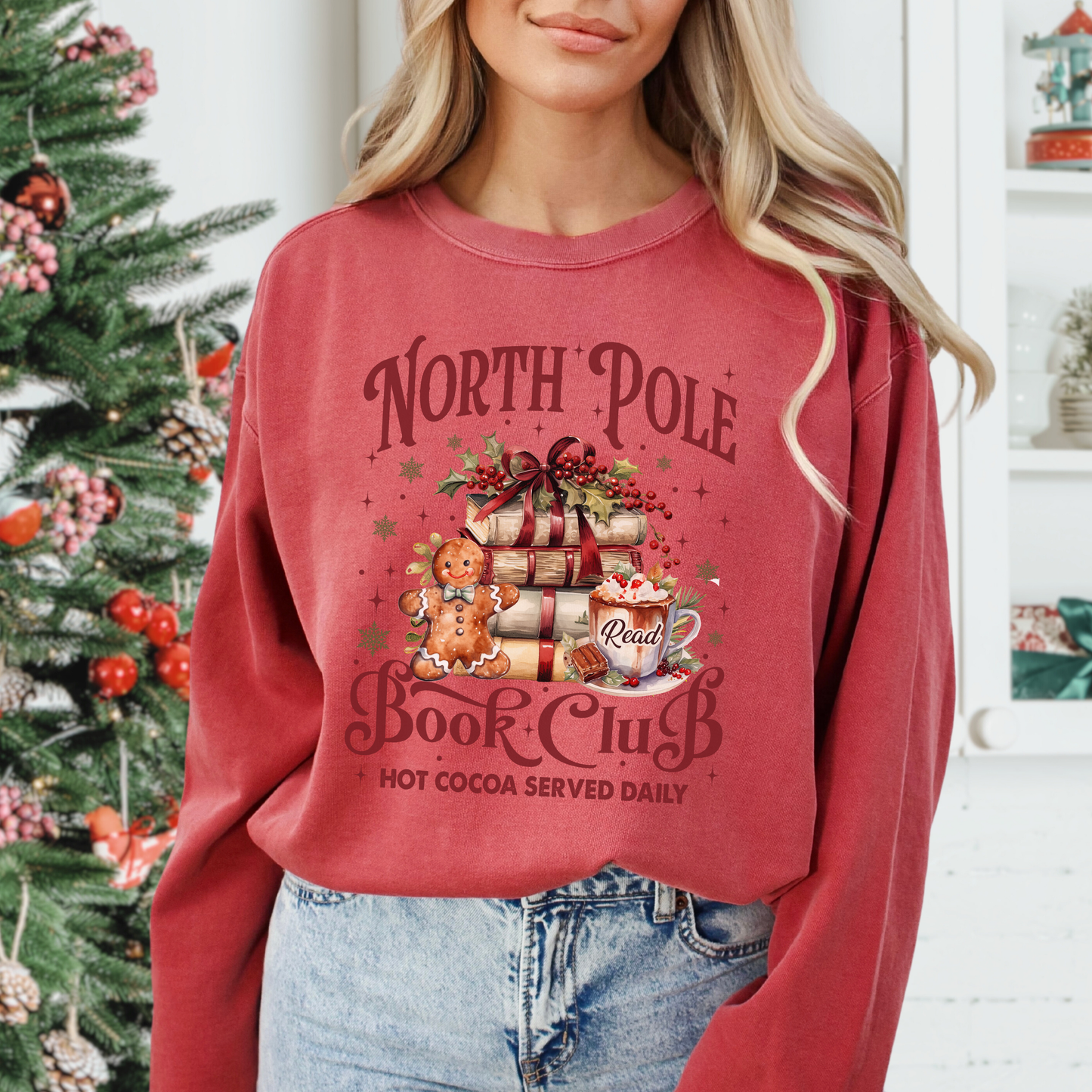 North Pole Book Club Comfort Colors Sweatshirt