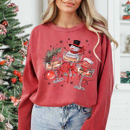Christmas Cocktails Comfort Colors Sweatshirt