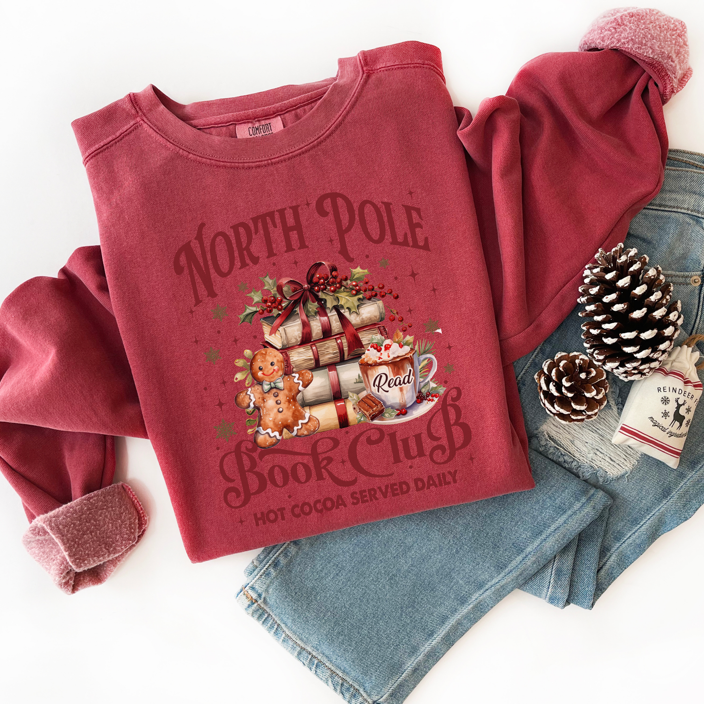 North Pole Book Club Comfort Colors Sweatshirt