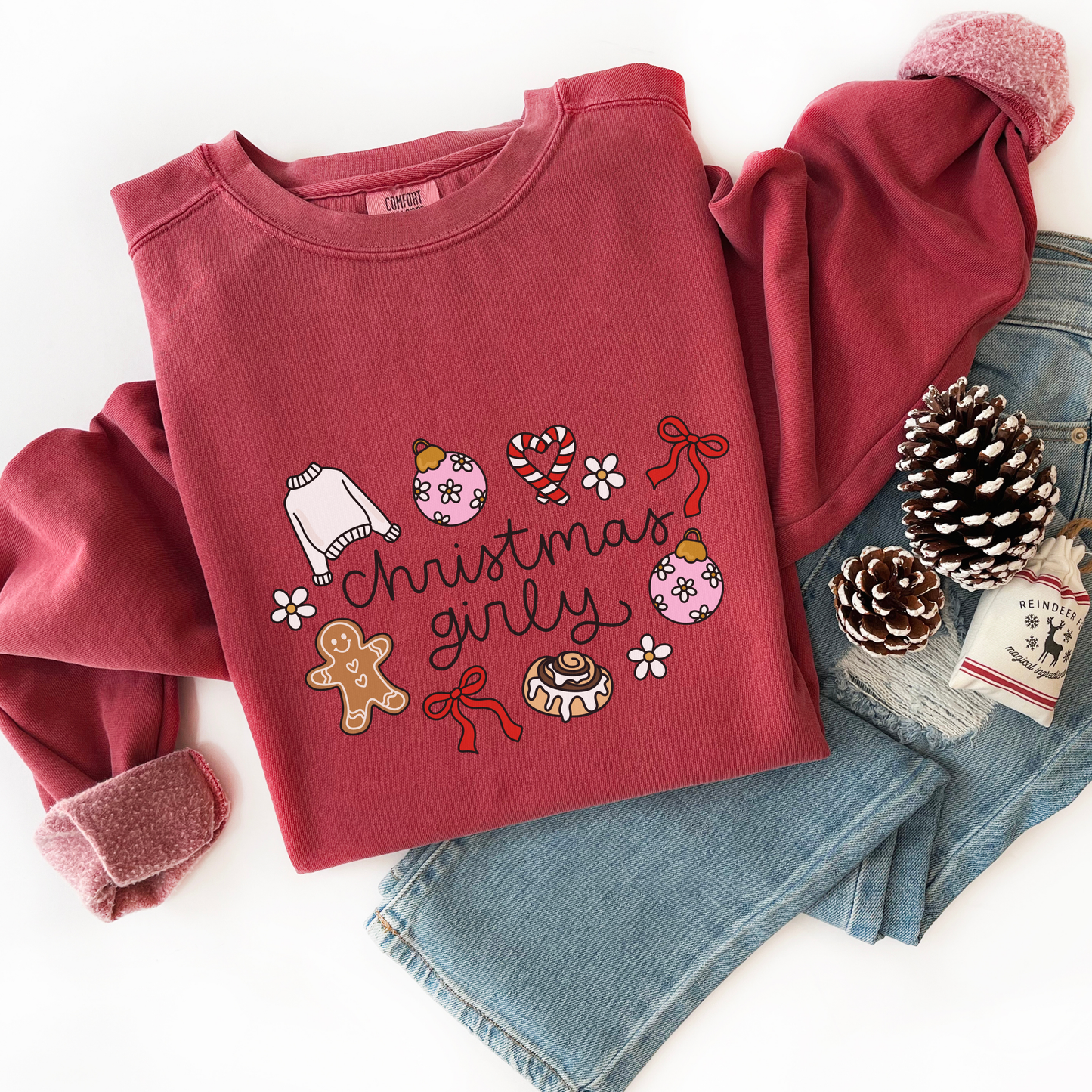 Christmas Girly Comfort Colors Sweatshirt