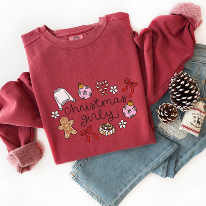 Christmas Girly Comfort Colors Sweatshirt