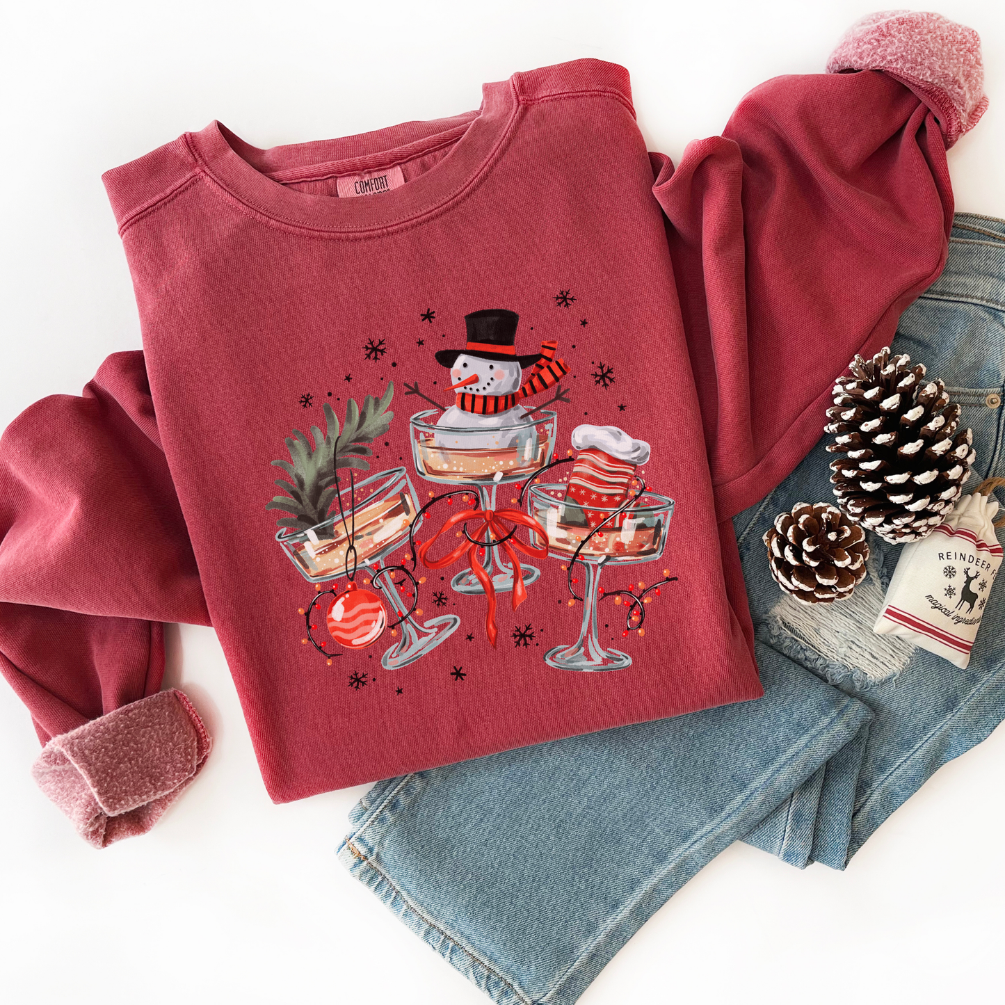 Christmas Cocktails Comfort Colors Sweatshirt