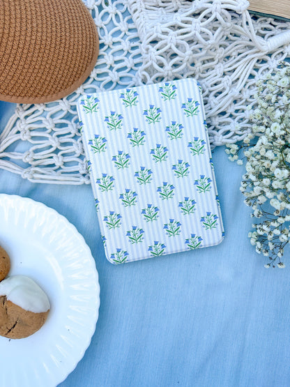 Bellflowers + Stripes | Clear Back Kindle Case