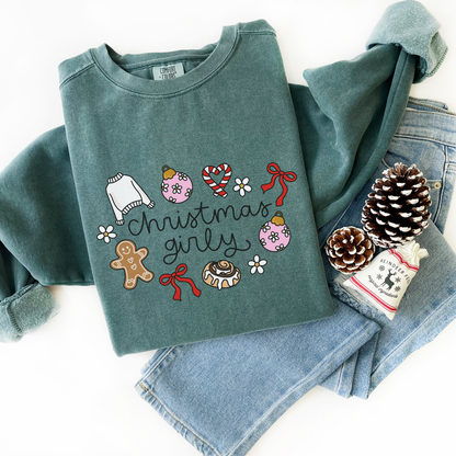Christmas Girly Comfort Colors Sweatshirt