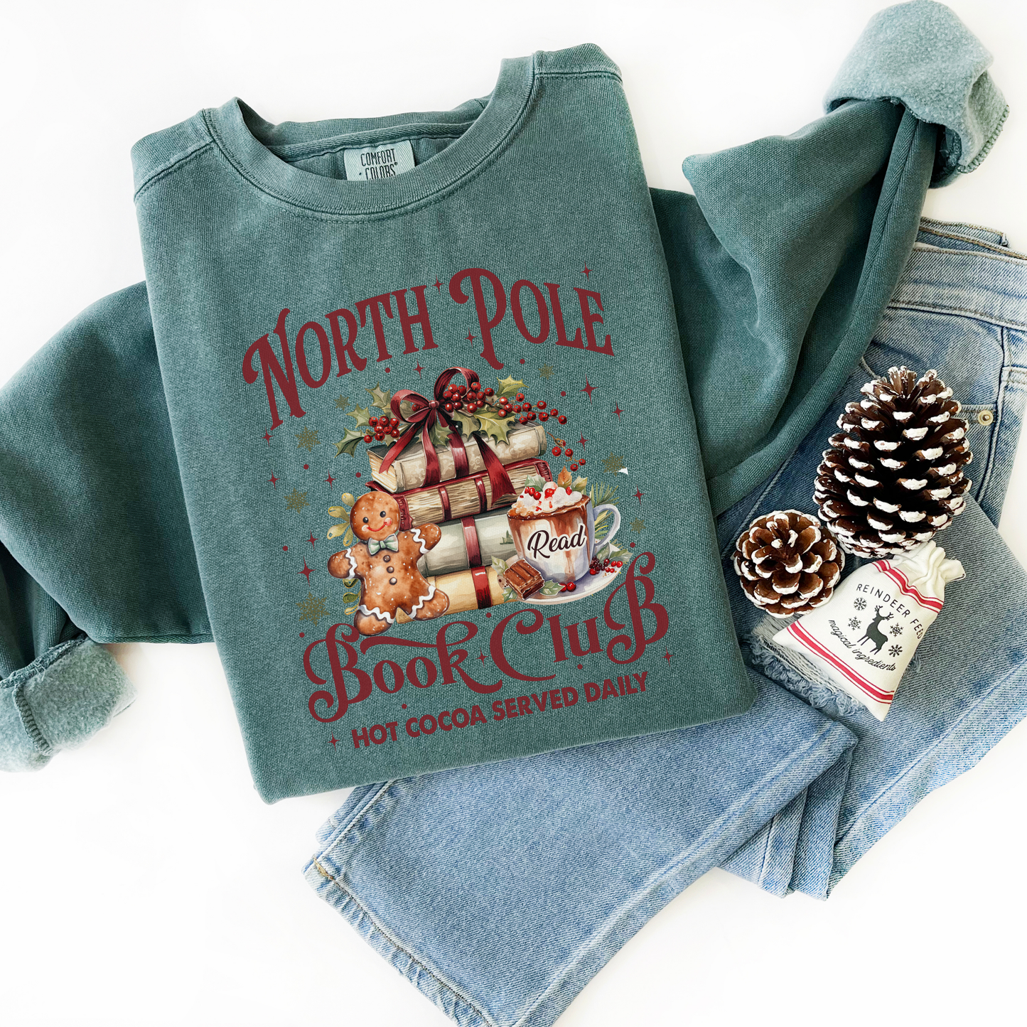 North Pole Book Club Comfort Colors Sweatshirt