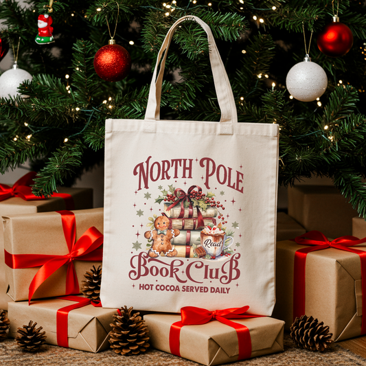 North Pole Book Club Tote Bag
