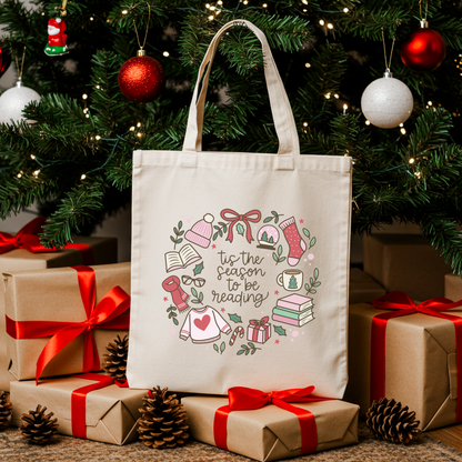 Tis' The Season To Be Reading Tote Bag