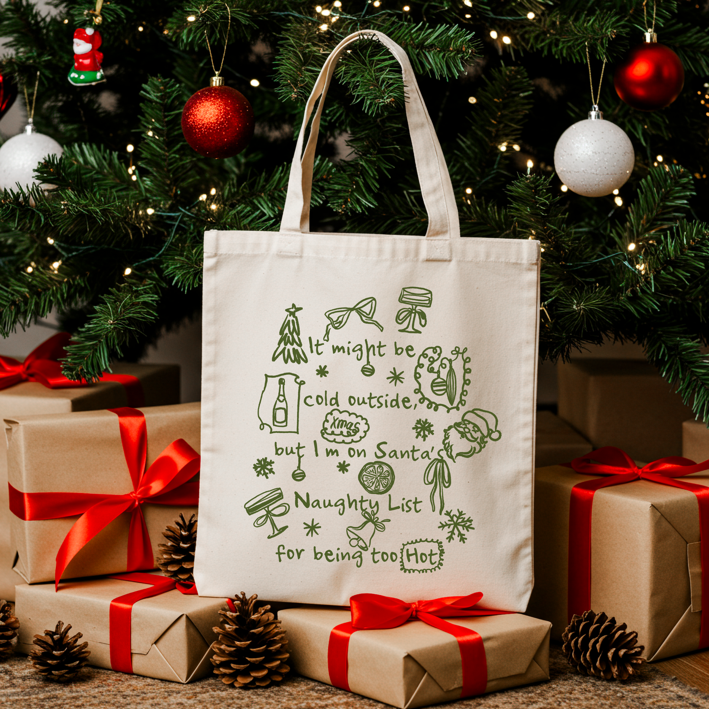 Santa's Naughty List Tote Bag