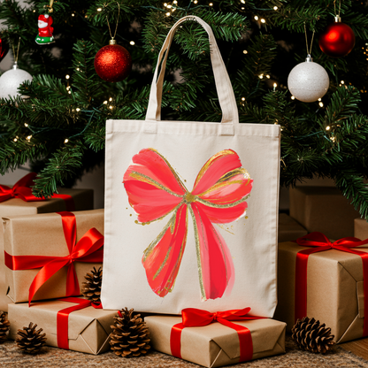 Christmas Bow Tote Bag