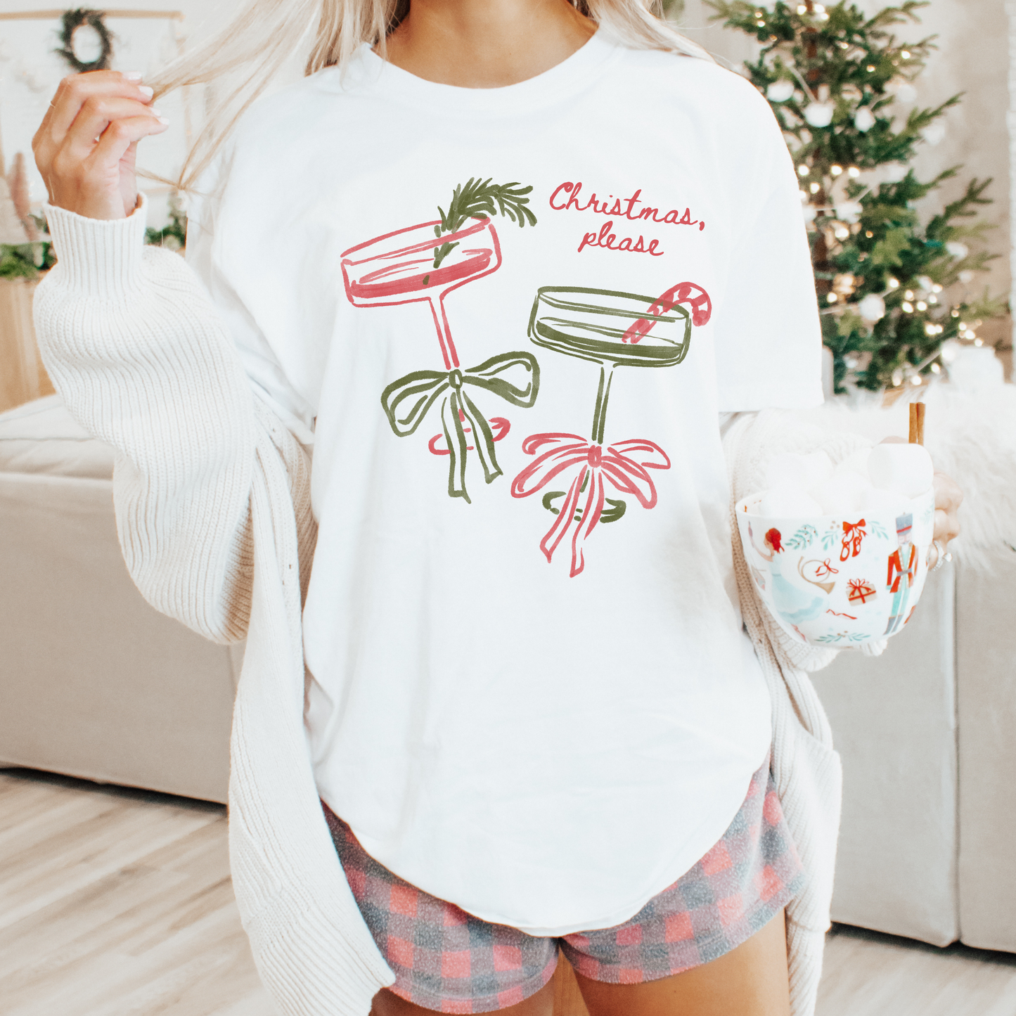Christmas Please Cocktails Comfort Colors T-Shirt