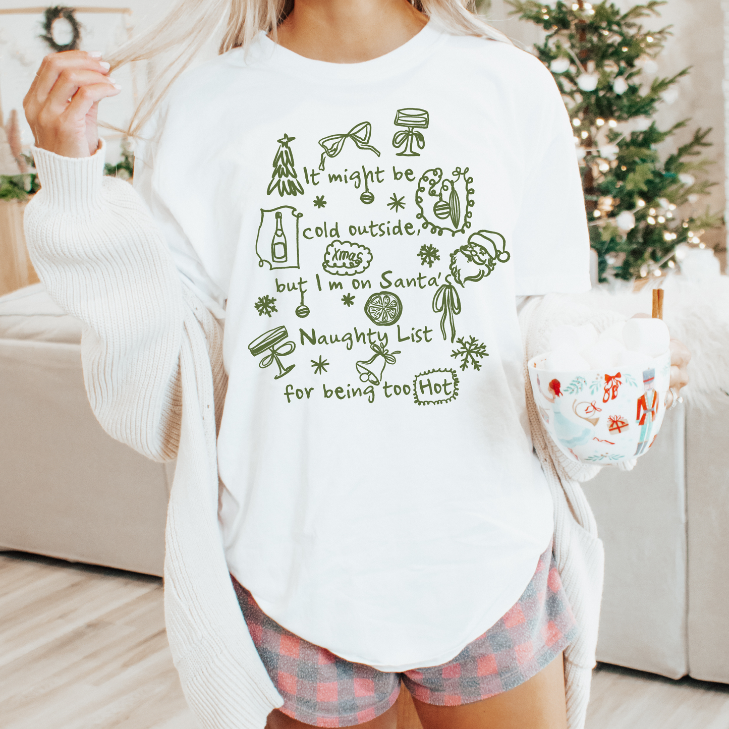 Santa's Naughty List Comfort Colors T-Shirt