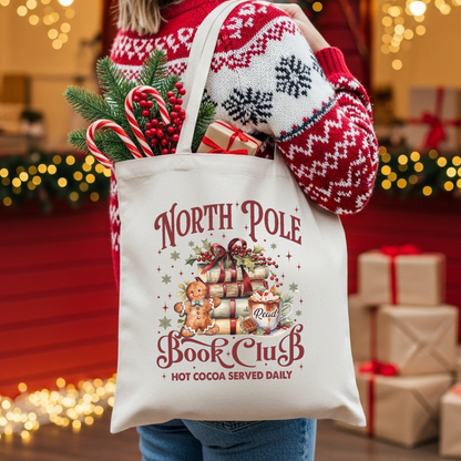 North Pole Book Club Tote Bag