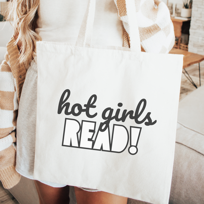 Hot Girls Read Canvas Tote Bag