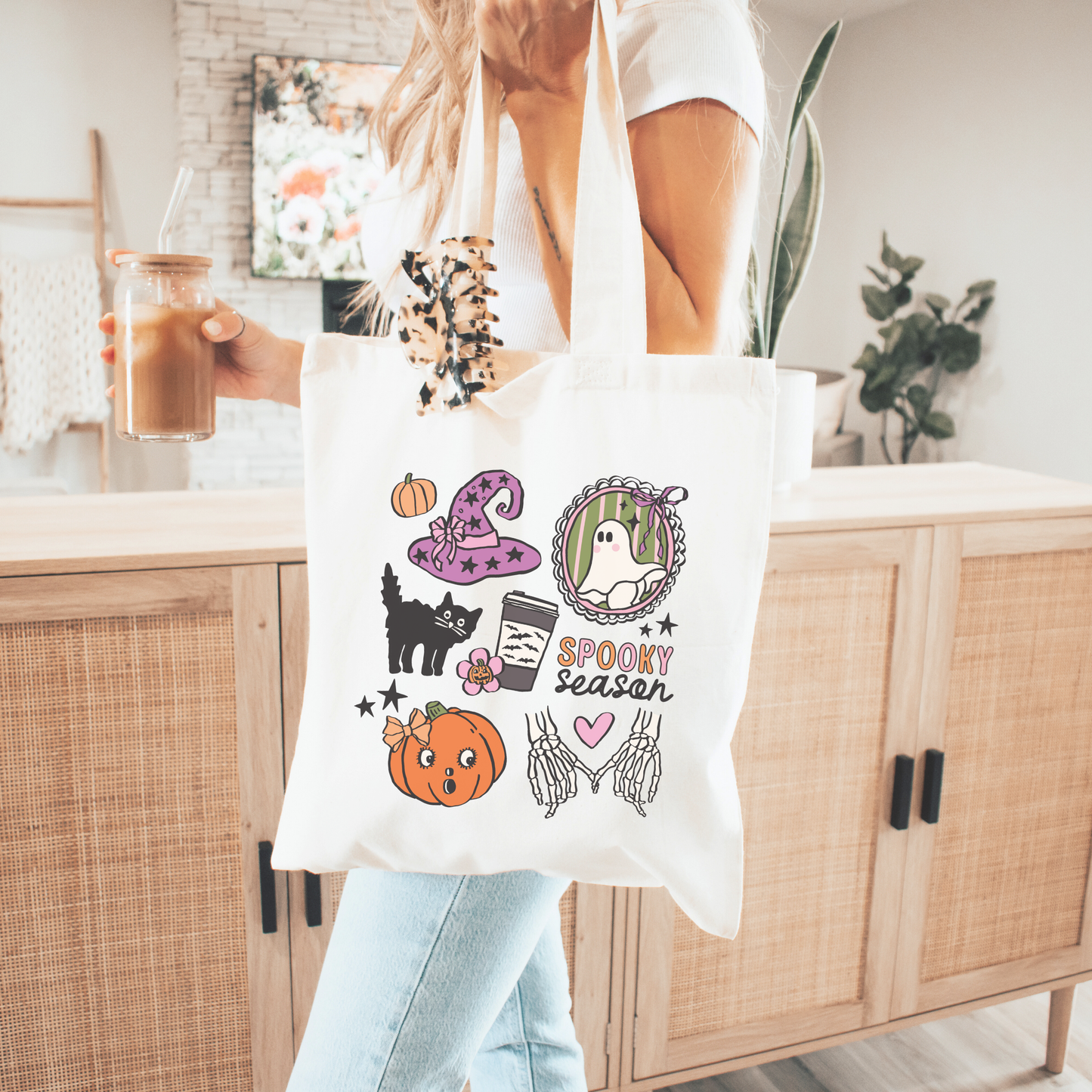 Spooky Season Canvas Tote Bag