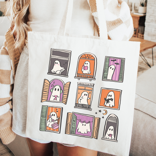 Cozy Ghosties Canvas Tote Bag